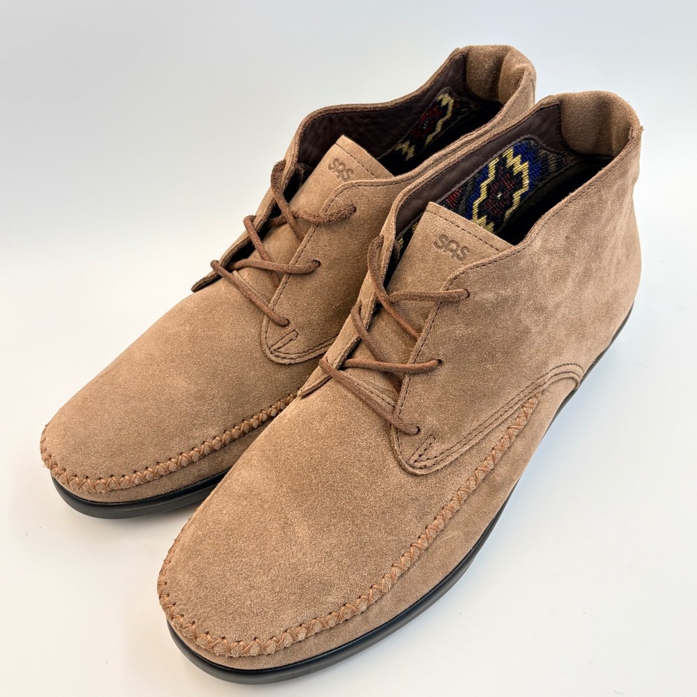 SAS Kich Lace Up Ankle Boots Womens 11M Tripad Comfort Suede Chukka Tan Almond - Picture 2 of 16